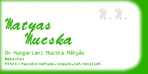 matyas mucska business card