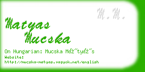 matyas mucska business card